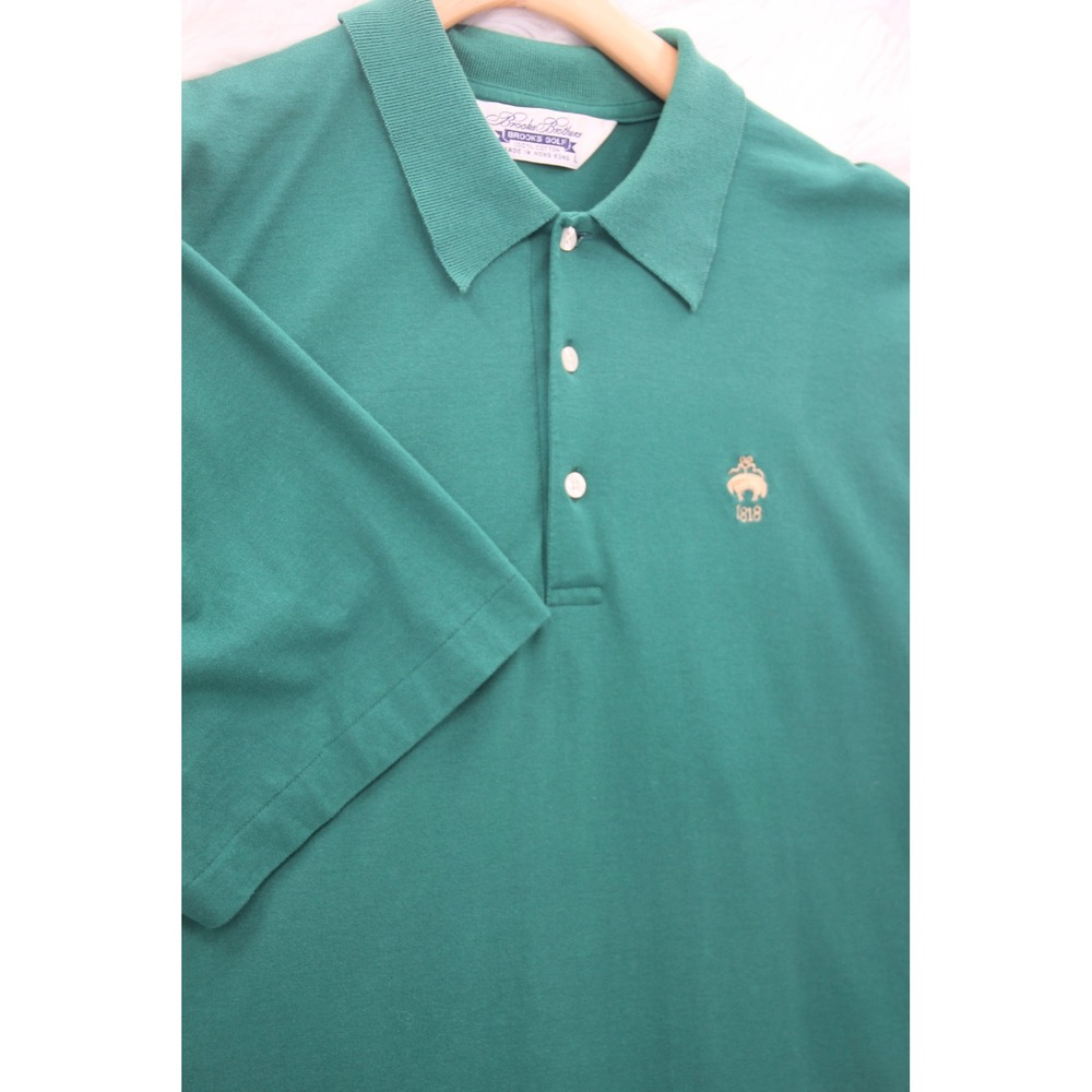 Vintage Brooks Brothers Golf Men's Polo L Green Preppy Classic Lightweight Logo